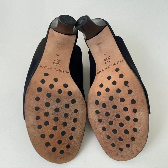 ANTONIO MELANI Black and Pink Mules with Butterfly Detail - Picture 11 of 12